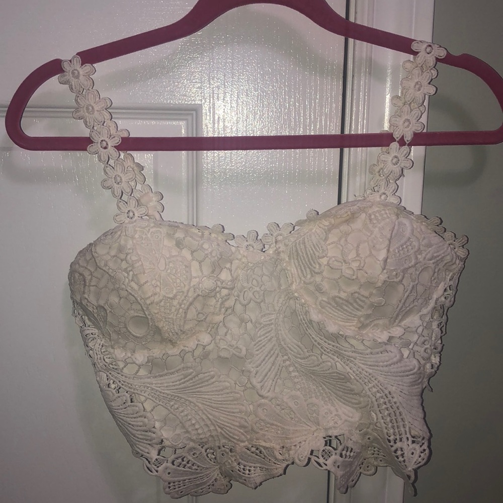 White lace bralette